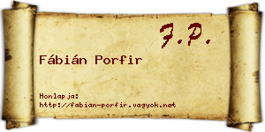 Fábián Porfir névjegykártya